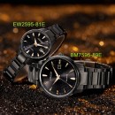 【金響鐘錶】現貨,CITIZEN EW2595-81E(公司貨,保固2年):::銀河黑金限定對錶,Eco-Drive,光動能,女錶,藍寶石,日期,E011機芯,EW259581E