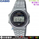 【金響鐘錶】現貨,CASIO A171WE-1ADF(公司貨,保固1年):::經典電子錶,復古造型設計,1/100碼錶,鬧鈴,A-171WE